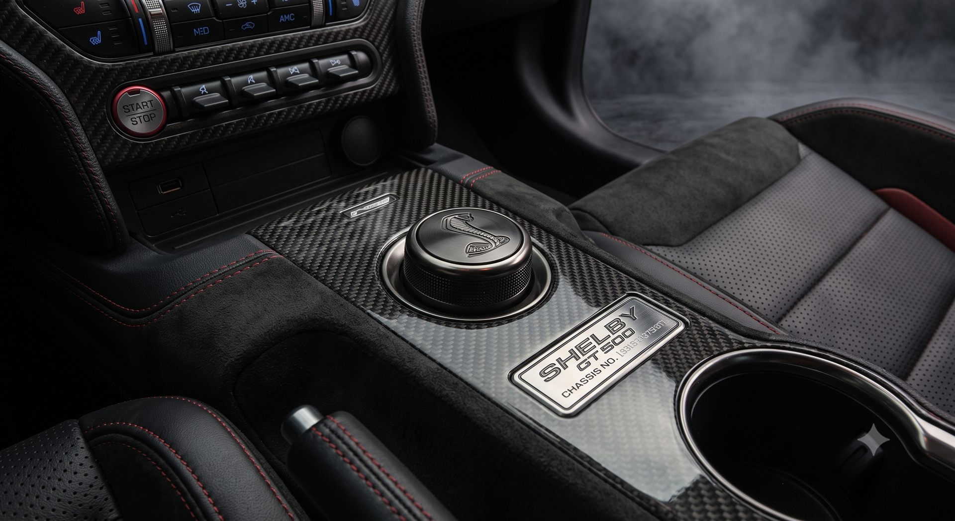 Carbon fiber center console restored to a factory finish